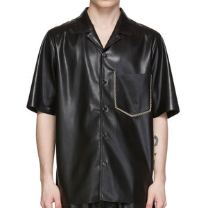 Chemises d'hiver en cuir décontractées pour hommes avec étiquette privée personnalisée, design unique des manches, prix raisonnable, service OEM disponible - Product Image 6