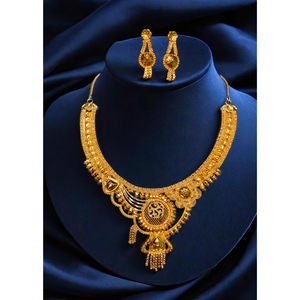 Latest Arrival Necklace Earrings <b>Set</b> with 22K Gold Plated Premium Designed <b>Women</b> Wear Necklace Earrings <b>Set</b> <b>Jewelry</b> - Product Image 1