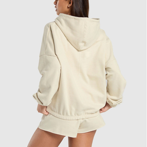 Sudaderas Casuales de Invierno para Mujer, Estampadas, Transpirables, Antiarrugas, de Forro Polar, con Hombros Caídos, Logotipo Personalizado en la Parte Delantera - Product Image 2