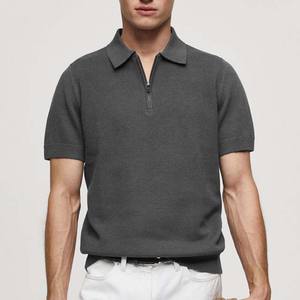 เสื้อโปโลมีซิปครึ่งตัวของผู้ชายเสื้อคอตตอนพลัสไซส์ผ้าคอตตอนใส่เล่นกอล์ฟเสื้อ2025พื้นออกแบบได้ตามต้องการสำหรับฤดูร้อน - Product Image 1
