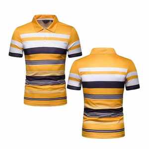 Polo de manga corta a la moda para hombre, para verano, cómodo, transpirable, de Color sólido, con cuello levantado, antiarrugas - Product Image 1