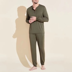 Conjunto de pijama de mezcla de algodón suave de 2 piezas personalizado para comodidad nocturna transpirable - Product Image 1