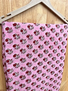 Manufacture Floral Hand Block Printed 100% Cotton Fabric Manufacture Fabric by Yard Block Printed Cotton Fabric - Product Image 5