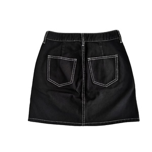 Femmes décontracté mince droite genou longueur plissé à volants taille régulière jupe en jean broderie respirant séchage rapide lavage léger - Product Image 5