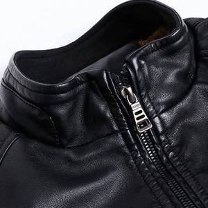 Kivotech veste en cuir de mode pour hommes de haute qualité nouveauté 100% veste de moto à col montant en cuir conception enduite - Product Image 3