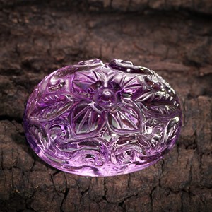 Hecho a mano Mughal tallado amatista púrpura Natural corte ovalado tamaño personalizado piedras preciosas sueltas producto a granel fabricación de joyas - Product Image 2