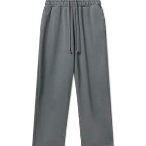 Mallas rectas de forro polar de algodón de 350gsm, pantalones de chándal Vintage Y2K de algodón grueso Con parte inferior de pierna ancha para hombre - Product Image 2