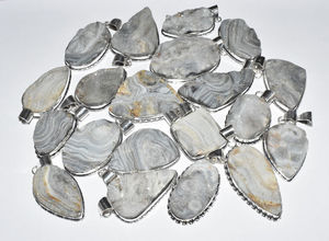 Venta al por mayor Lote de colgantes de plata esterlina 925 étnicos hechos a mano Piedra preciosa Druzy del desierto natural para regalo de aniversario de fiesta de boda - Product Image 2