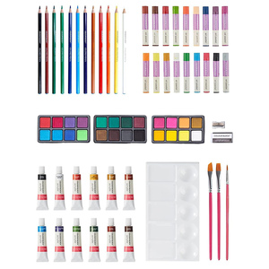 Juego de Arte de Lujo para Niños de 73 Piezas con Pasteles al Óleo, Marcadores, Acuarelas y Lápices de Colores, en Caja de Madera Portátil con Asa, Certificado EN71 - Product Image 4