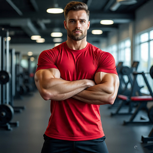 Gym Fitness Wear Athletic Tee Shirt Hommes Haute Qualité Workout Muscle Fit T Shirt Hommes 100% Polyester Short Sleeve TShirt Hommes - Product Image 4