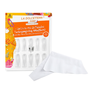 LA DOLCETTERIA ถุงตกแต่งเค้กแบบใส 5089 มินิ 2 ชิ้น (44x25 ซม.) พร้อมหัวบีบ 24 ชิ้น สำหรับตกแต่งวันเกิดและวันขอบคุณพระเจ้า - Product Image 2