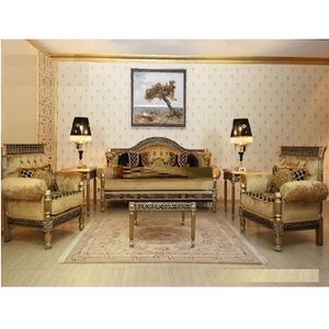 Muebles de sala de estar tallados a mano tradicionales Juego de sofá de aspecto tradicional antiguo para el hogar Juego de sofá tallado a mano clásico para el hogar - Product Image 1