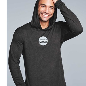 Sweat-shirt à capuche en polaire à manches longues pour l'hiver, avec impression numérique brodée et poches - Product Image 1