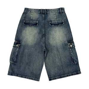 Haute Qualité 100% Coton Solide Hommes Designer Court Déchiré Jeans Séchage Rapide Respirant - Product Image 6