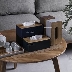 Soporte para caja de pañuelos de madera blanca con impresión de logotipo personalizado para uso en el hogar, oficina, hotel o regalo - Product Image 6