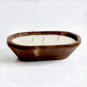 Lujoso cuenco de masa de madera personalizado vertido a mano tallado a mano cera de soja vela perfumada para decoración Interior del hogar y San Valentín - Product Image 5