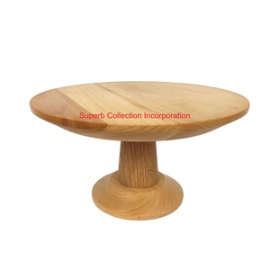 Support à gâteau en bois naturel en gros Plateau de présentation à desserts sur piédestal en bois dur massif créatif pour porte-cupcake de mariage et de fête - Product Image 1