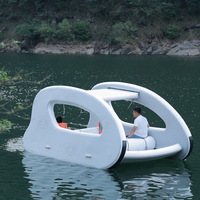 Bateau électrique gonflable de luxe avec moteur intégré, coque stable en PVC DWF pour patrouille et pêche sur rivière, lac ou mer