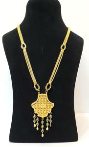 Nouveau à la mode 24KT plaqué or femmes pendentif collier ensemble Style arabe bijoux fins pour les mariages et les fêtes - Product Image 2