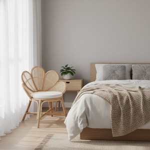 Sillas de Comedor Minimalistas de Ratán Natural, Cómodas y Duraderas, para Exteriores, Casas de Campo y Villas, para Dormitorio - Product Image 1