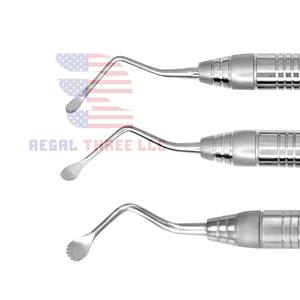 Juego de 3 curetas dentales de acero inoxidable Herramientas quirúrgicas dentales - Product Image 5