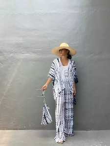 Kimono Tie-Dye para mujer, vestido playero de media manga, para vacaciones de verano - Product Image 5