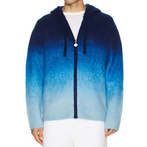 Sweat à capuche zippé en mélange de mohair avec logo personnalisé, sweat à capuche zippé intégral en mohair, pull en maille surdimensionné, vestes pour hommes, veste pour hommes - Product Image 3