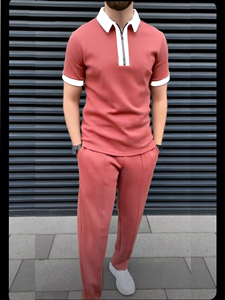 Ensemble de pantalons 2 pièces sportifs pour hommes Collection de gros BD Polo et pantalon de survêtement Survêtement Tenues décontractées - Product Image 2