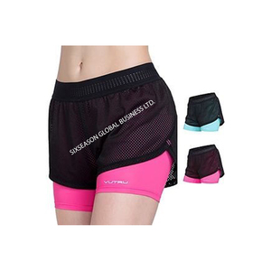 Novedad de verano 2024, pantalones cortos de gimnasio para mujer, pantalones cortos de Yoga con logotipo personalizado a la moda, ropa de talla grande de Bangladesh - Product Image 5