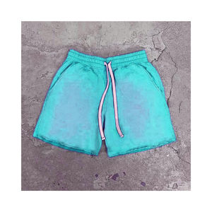 กางเกงขาสั้นผ้าคอตตอนผ้าเทอร์รี่สำหรับผู้ชายกางเกงขาสั้นผ้าเทอร์รี่แนวสตรีทแวร์วินเทจซีดจาง - Product Image 6