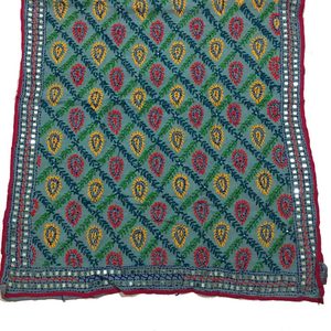 Tradicional bordado a mano Phulkari Dupatta, bordado a mano Phulkari Chanderi Dupatta, Phulkari Dupatta colorido - Product Image 5