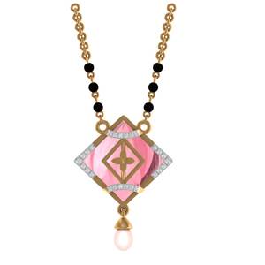 Colgante Mangalsutra chapado en oro de 18 quilates superventas, joyería de diseñador tradicional Premium para compromiso de boda o regalo - Product Image 2