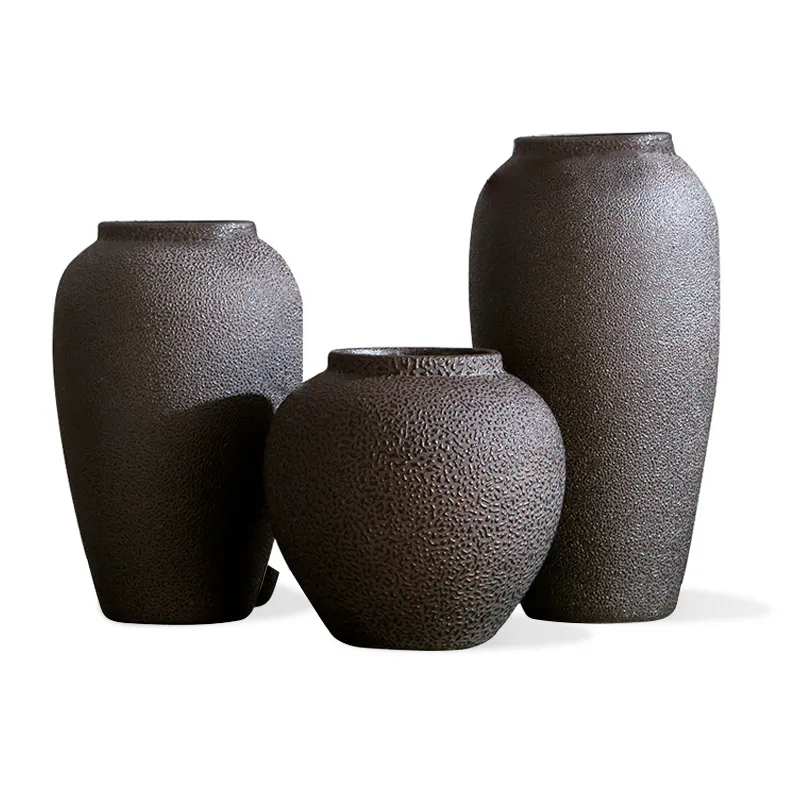 Vase en céramique Antique de Style chinois Ikebana, pot de gingembre à cercle jaune pour la décoration de la maison