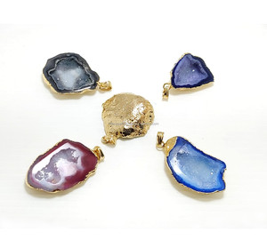 Collar de colgantes de ágata Druzy Natural de alta calidad, geoda de piedras preciosas talladas, joyería de moda de alta calidad, decoración del hogar de ley - Product Image 6