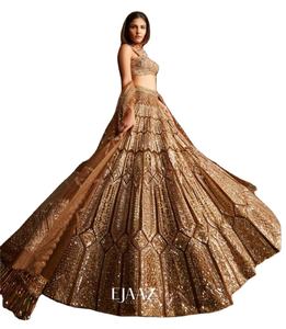 Lehenga Choli de seda Malai de alta calidad, diseño de diseñador, color brillante especial para fiestas nocturnas, moderno, para novias y damas de honor. - Product Image 1