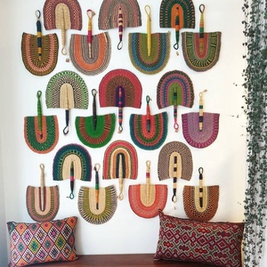 Handmade <b>Bamboo</b> Handle Seagrass Fan Woven Hand Fan Decorative Gift Fan Wedding Souvenir DIY Party - Product Image 2