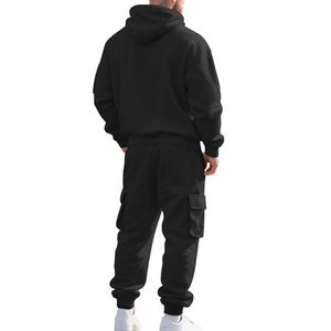 Hombre Cargo a juego Casual Top camisetas pantalones capuchas traje sudadera chándales para hombre con capucha - Product Image 4