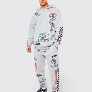 2025เสื้อแจ็กเก็ตสำหรับผู้ชายชุดวอร์มพิมพ์ลายเฮฟวี่เวทของผู้ชายชุดวอร์มสองชิ้นแนวสตรีททันสมัย - Product Image 1