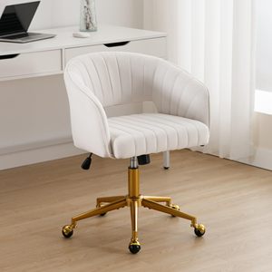 Sedie da <span class=keywords><strong>scrivania</strong></span> moderne in velluto sedia girevole regolabile in altezza con Base dorata - Product Image 2
