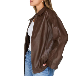 Chaqueta de Cuero de Moda Nueva a la Venta al por Mayor Personalizada a Precio de Fábrica para Mujer, Chaqueta de Invierno con Cierre para Mujer en 2026 - Product Image 3