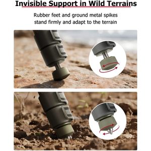 Trakiom Camo <b>Tripod</b> Stand 60 Inches Aluminum Lightweight With Clamp Head Bubble Level For Hunting Shooting - Product Image 6