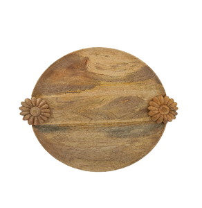 Plato de hoja de madera de Acacia, bandeja Rectangular, plato de té, cena, hoja de palma, juego de madera, color de madera natural - Product Image 5