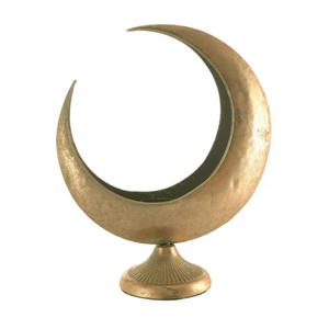 Bougeoir en métal de qualité supérieure Porte-bougie chauffe-plat Design de luxe Bougeoir de couleur or en forme de demi-lune au prix le plus bas - Product Image 2