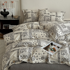 ชุดเครื่องนอน4ชิ้นผ้าลินินนุ่มสบายสุดชิคนุ่มสบายออกแบบได้ตามต้องการ - Product Image 2