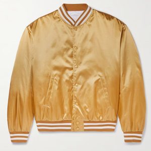 Chaquetas de bombardero de satén de cualquier tamaño personalizado, chaqueta varsityjacket de material satinado trenzado/chaqueta universitaria Letterman hecha de satén de cualquier marca - Product Image 5