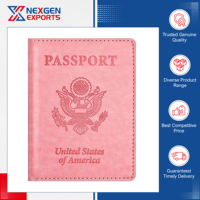 Portefeuille/Porte-passeport en cuir PU de qualité supérieure, élégant, luxueux, fait main, avec logo personnalisé, blocage RFID, multifonction, fermeture à double pli