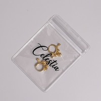Pochette de rangement pour bijoux en PVC avec logo personnalisé, sac auto-scellant en PVC, sac à bijoux pour bagues, boucles d'oreilles, colliers, bracelets, emballage