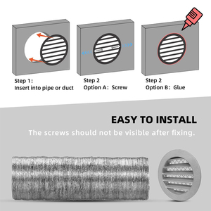 Systèmes <span class=keywords><strong>de</strong></span> CVC Pièces Ventilation Conduit Externe Diffuseur Soffite Évent D'échappement En Aluminium Air Vent avec Oiseau Souris <span class=keywords><strong>Protection</strong></span> <span class=keywords><strong>Grille</strong></span> - Product Image 5