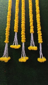 ดอกดาวเรืองที่มี tuberose พวงพวงดอกไม้สีขาวและสีเหลืองอ่อนเป็นมิตรกับสิ่งแวดล้อมสำหรับงานแต่งงานอินเดีย haldi Mehndi ตกแต่งบ้าน - Product Image 2