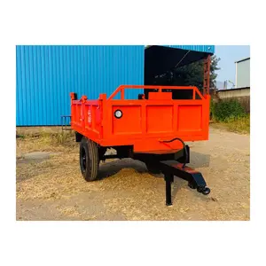 buy 4 wheel Agriculture tractor accessories double trailer 5Ton farm tipping trailer for tractors